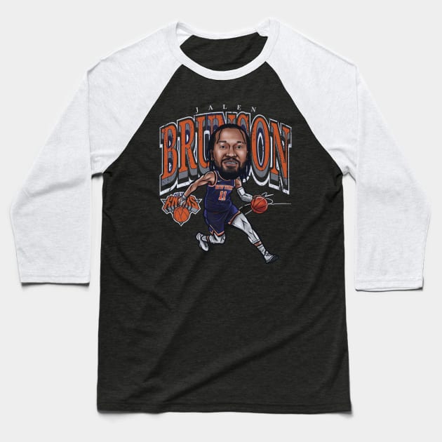 Jalen Brunson NYK Cartoon Baseball T-Shirt by ganisfarhan